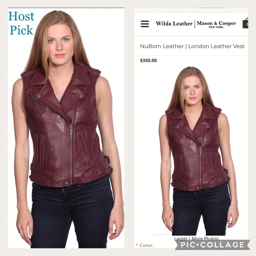 💫HP💫NuBorn Leather NWT - Lady Biker’s Lambskin Vest 3X